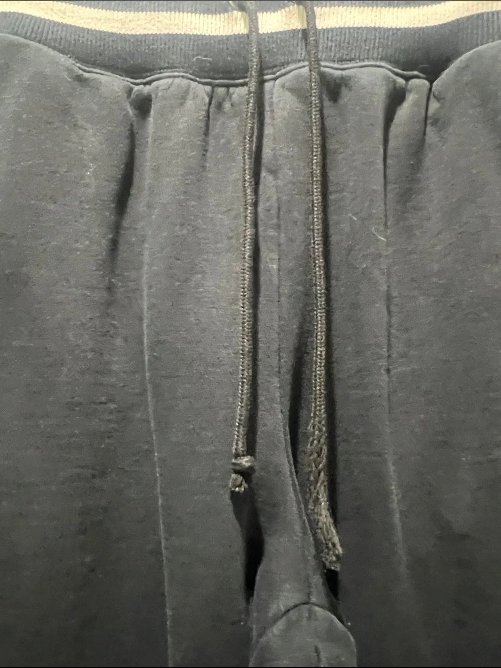 Nike Unisex Black  Wide-Leg Sweatpants with Striped Waistband